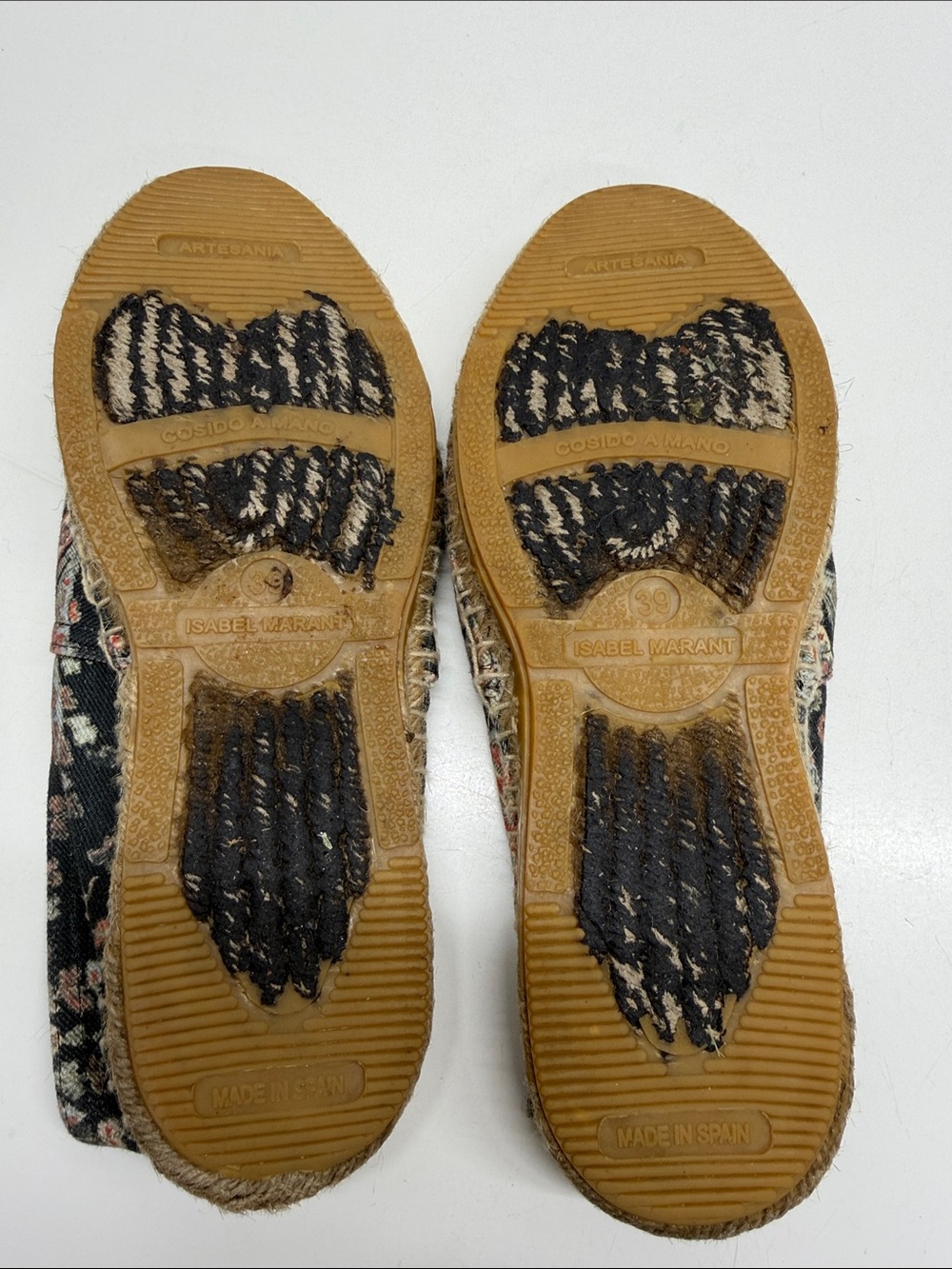 Isabel Marant Etoile Espadrilles Slip On Canvas Shoes Paisley Print Black 39 / 9 - Picture 7 of 9